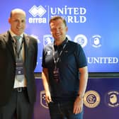Sheffield United CEO Stephen Bettis with Roberto Gandolfi, Errea’s vice-president