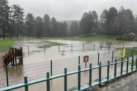 Coronation Park in Oughtibridge flooded on Sunday