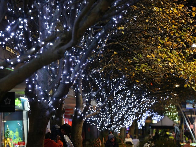 Christmas lights in Palmerston Road, Southsea. Picture: Chris Moorhouse (251121-58)