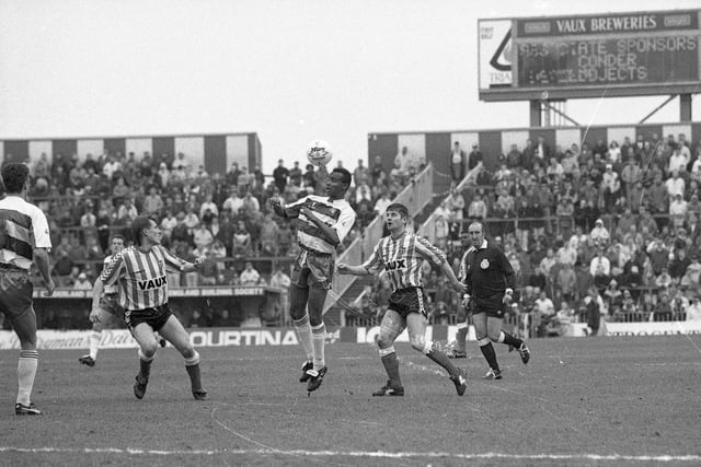 Sunderland are pictured taking on Queens Park Rangers in April 1991. Were you there?