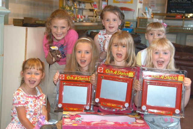 These happy Chipsters were testing out toys at Joplings in 2008.