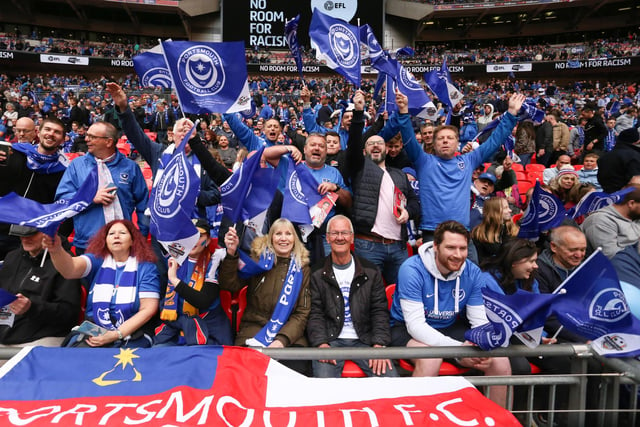 Pompey fans at Wembley for EFL Trophy final in 2019.