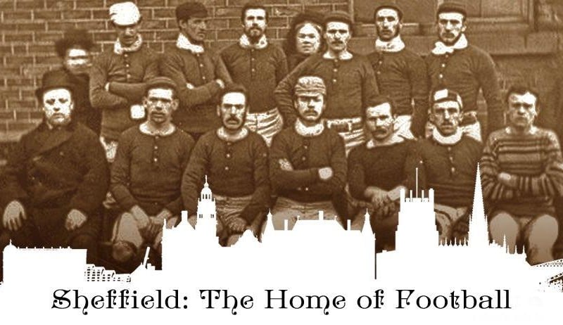 A banner designed to promote Sheffield as the Home of Football