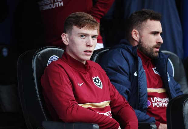 Pompey new-boy Hayden Carter was an unused substitute in Saturday's 2-1 defeat to MK Dons at Fratton Park. Picture: Joe Pepler