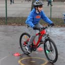 Stan doing the bikeablity course at Ecclesall Primary.