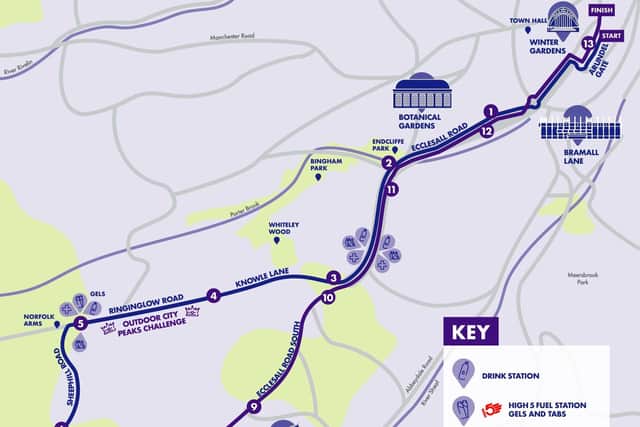 The route for the Sheffield Half Marathon which will start at Arundel Gate in the city centre on Sunday, September 26, 2021.