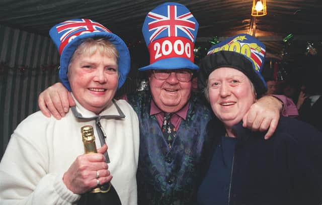 Residents from Sycamore Grove, Cantley, Doncaster at their Millennium street party. From left Judy Cantrell, John Custons and Rita Stacey.
