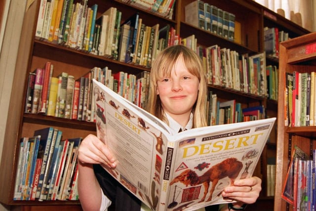 Adwick Comprehensive School pupils took part in a sponsored readathon back in 1997, pictured is 12-year-old Nicola Slyvester