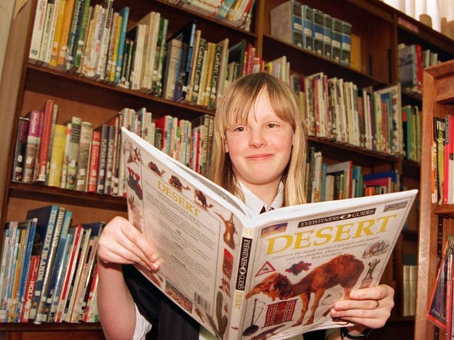 Adwick Comprehensive School pupils took part in a sponsored readathon back in 1997, pictured is 12-year-old Nicola Slyvester