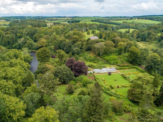 Aerial view of estate.