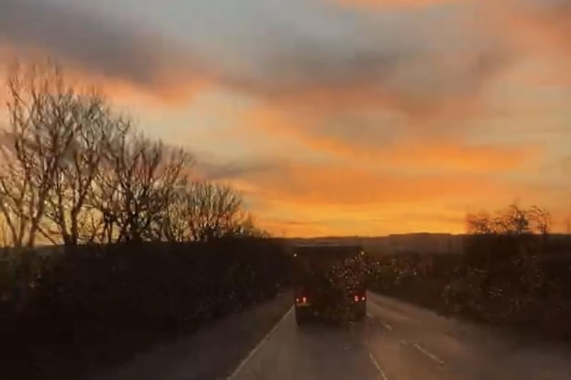 On route to her filming locations, Hudgens shared some clips of early morning Scottish sunrises