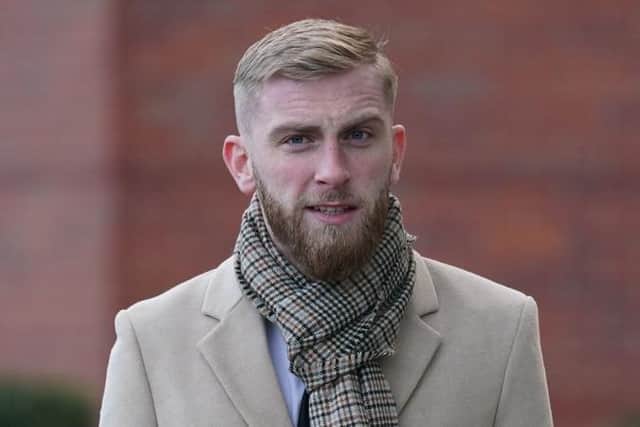 Sheffield United footballer Oli McBurnie, 26, of Knaresborough, North Yorkshire, arrives at Nottingham Magistrates' Court where he is charged with assault by beating. Photo: Jacob King/PA Wire