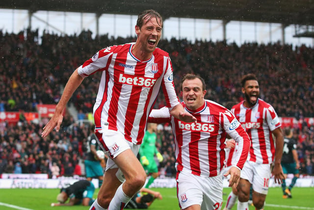 Joining for what was then a club-record fee, the towering striker scored 14 goals in his first season under Pulis. Crouchy's podcast anecdotes regarding his former boss are well worth a listen.