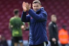 Sheffield United manager Paul Heckingbottom applauds the home fans: Andrew Yates / Sportimage