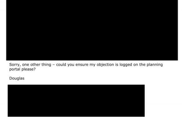The redacted email.