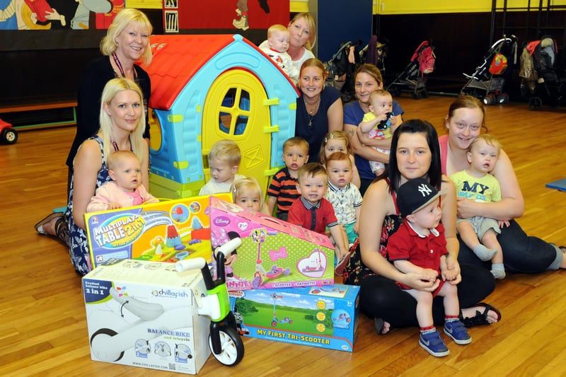 Back to 2014 and Community Corner's Cheryl McDonald, and Lynne Davis, left, were pictured handing over new toys to parents and youngsters at Simonside Tots. Were you in the picture?