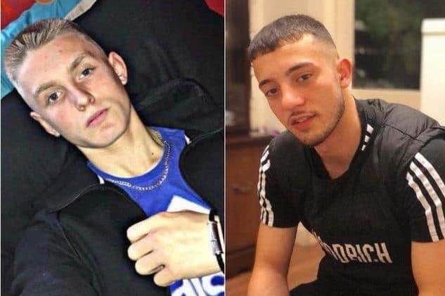 Pictured are deceased Ryan Theobald, left, and Janis Kozlovskis, right, who both died after suffering fatal stab wounds in Doncaster town centre.