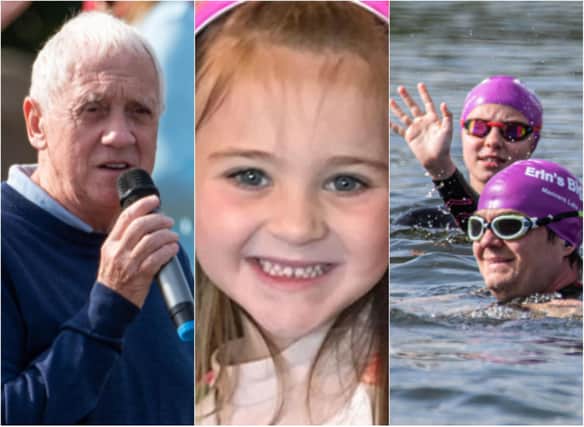 Harry Gration gave his support to swimmers swimming to raise funds for Erin Moran.