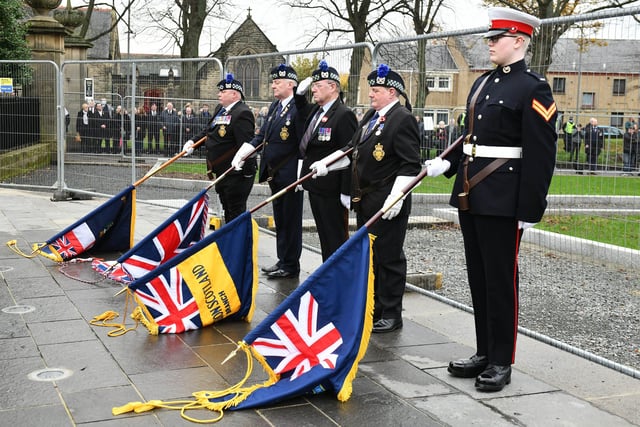 Colours were displayed proudly at the cenotaph in Zetland Park