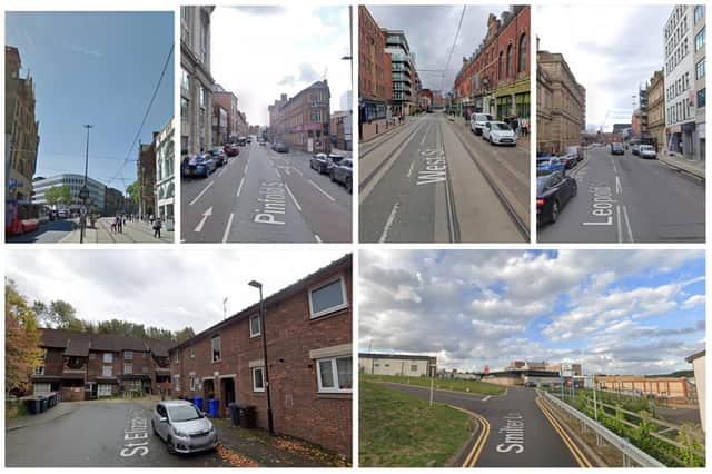 Six of the worst 11 streets for reports of violence and sexual offences in Sheffield in 2022
