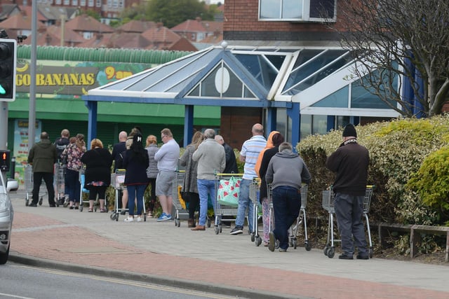 A trip out for groceries has changed for the foreseeable future, with queues, social distancing, and limits on numbers of customers enforced at supermarkets, such as the Seaburn branch of Morrisons.