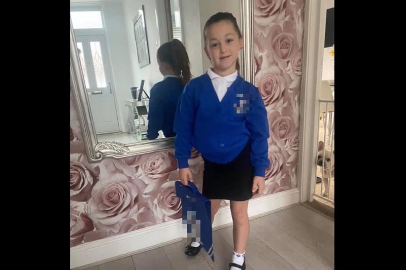 Parents from across the Portsmouth area shared photos as their children returned to school after the summer holiday on Thursday, September 2, 2021. Pictured is Betsy-Blue, aged six. 