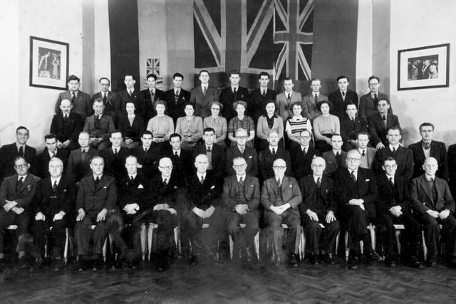 Staff of Hadfields' drawing office pictured in December 1950
Submitted by Ann Goodison (nee Maitland) pictured 4th from the right, second row down