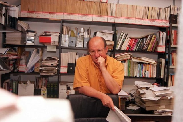 Playwright Ron Rose in his Barnburgh office in 1999.
