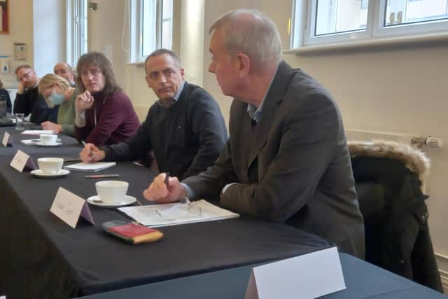 Robert Scott of Sheffield Visual Arts Group talks to the round table