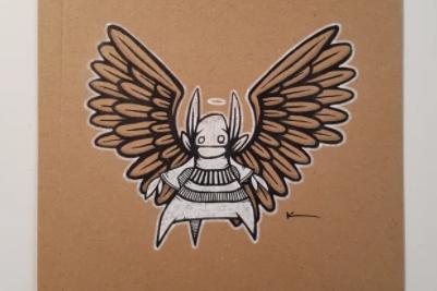 Artist Korp works out of a studio in nearby Hampton, producing a wide range of unique original artwork and prints. The above piece of art was drawn as part of the We Are Angels project by New Urban Era. bit.ly/3bFf9la
