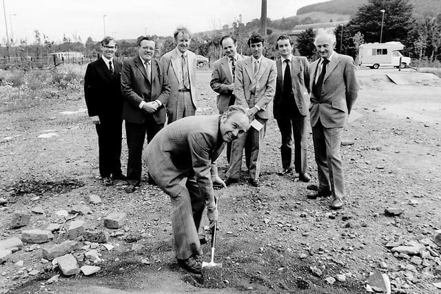 Cutting the first sod for Galashiels Health Centre, August 1981.