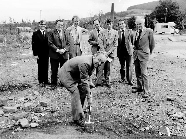 Cutting the first sod for Galashiels Health Centre, August 1981.