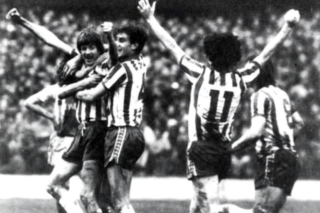 Sheffield Wednesday celebrate Ian Mellor's goal in the 4-0 Boxing Day Massacre of Sheffield United in 1979