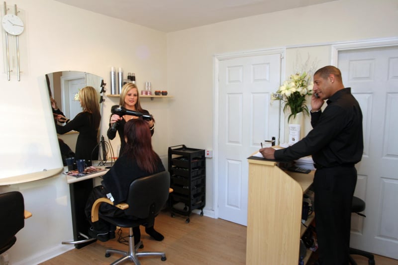 Staff at Chesterfield's Unique hair salon in 2007