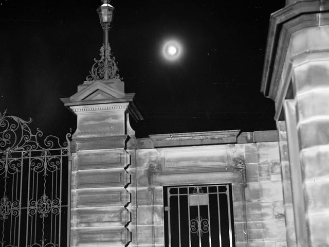 A lunar eclipse over the Royal Observatory at Blackford Hill in 1950.