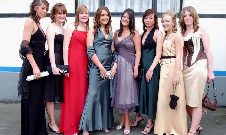 Group of girls from MaCualey school going to prom in 2006.