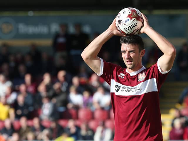 Enda Stevens in action during the Sky Bet League Two match between Northampton Town and Burton Albion at Sixfields Stadium on October 11, 2014 in Northampton, England.  (Photo by Pete Norton/Getty Images)