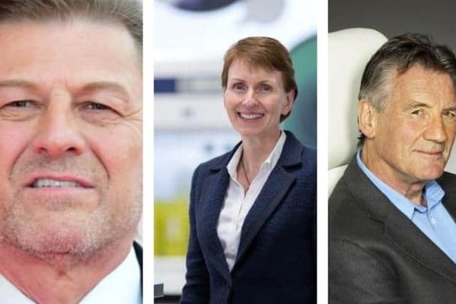 Sheffield can proudly lay claim to a host of famous people, not least pictured left to right, movie star Sean Bean, astronaut and chemist Helen Sharman, and beloved actor and TV presenter Michael Palin.