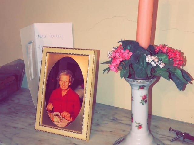 The portrait of an elderly lady still adorns one of the mantelpieces.