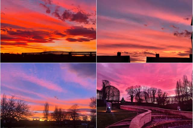 A splash of colour across North East skies on Tuesday, December 14 as the sun set.