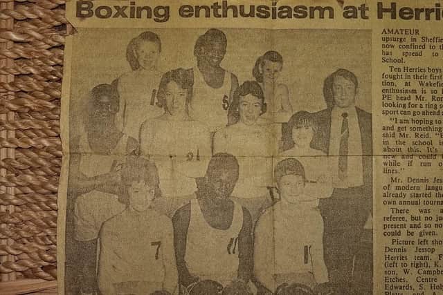 In the Green 'Un boxing for Herries School circa 1979