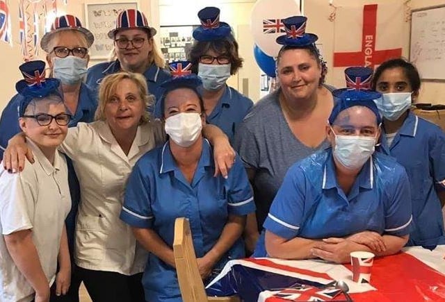 Staff at Cosham Court Care Home have been nominated by Kerry Wood for their efforts during the pandemic. Pictured on the back row, from left, are Lesley Westrope, Maria Vomicu, Ann Mason, Christine Bone and Nishabin Patel. The front row, from left, comprises Georgia Wood, Ella Grant, Tracey Burman and Kerry Wood herself.