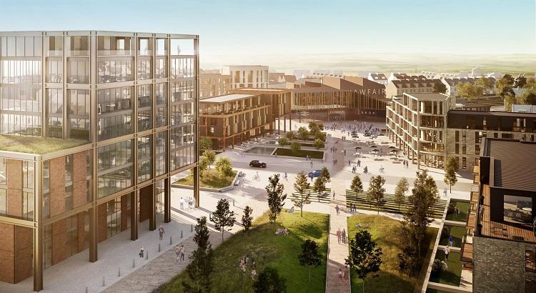 The new town of Shawfair is currently being built at a cost of £1.2 billion and will create 4,000 new homes, 100,000 m² of commercial and retail space, two primary schools, a secondary school and a railway station, amidst 160 acres of woodland and green space.