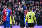 Josh Brownhill is sent off for Burnley against Crystal Palace