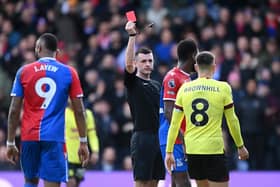 Josh Brownhill is sent off for Burnley against Crystal Palace