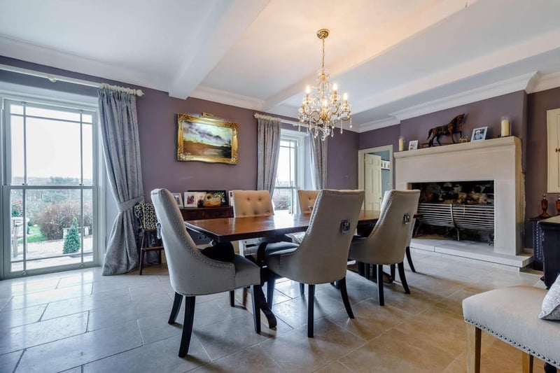 Describing the dining room, the brochure says: "The current owners have spent a considerable amount of time and thought meticulously creating a versatile family home oozing luxury and charm whilst focusing on contemporary living and here this is evident."