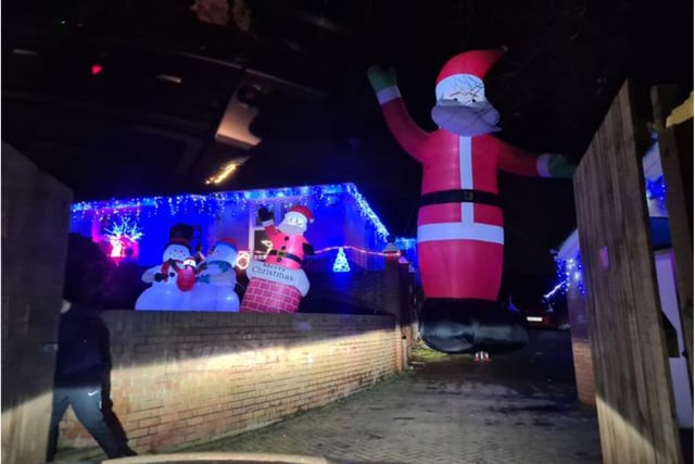 Jay Lenny Carr has a 30 foot Santa spreading Christmas cheer at his home near the A182 in Hetton-le-Hole. He is raising money for the British Heart foundation after suffering from heart problems.