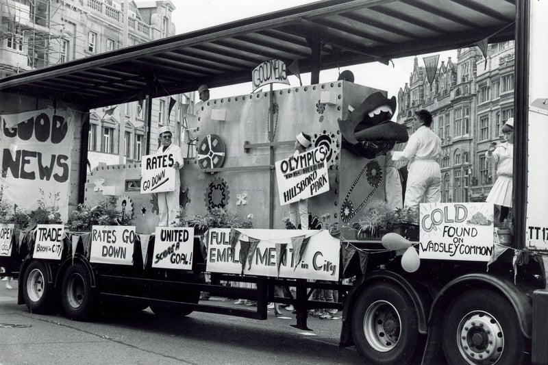 The Middlewood Hospital "Good News" float in the 1987 Sheffield Lord Mayor's Parade