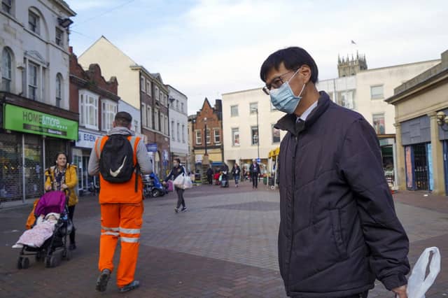 A handful of shoppers on the streets on the first day of the second national lockdown in Doncaster. Picture Scott Merrylees