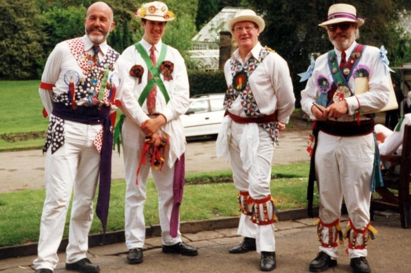 Winster Morris Dancers at the Festival in the Park, Weston Park in July 1998. Ref no: t10722